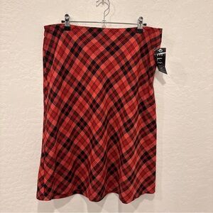 Vintage Bellini Skirt Womens Large Red Black Plaid A-Line Y2K Holiday Christmas